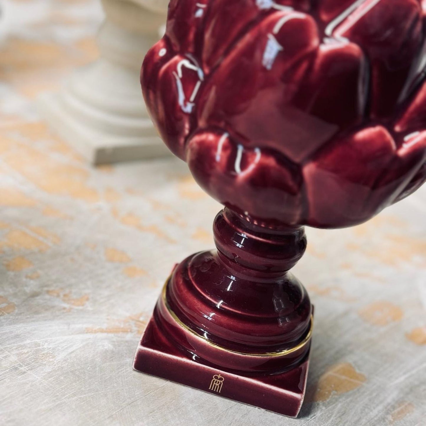 Set – Burgundy Ceramic Diffuser + Fragrance Refill