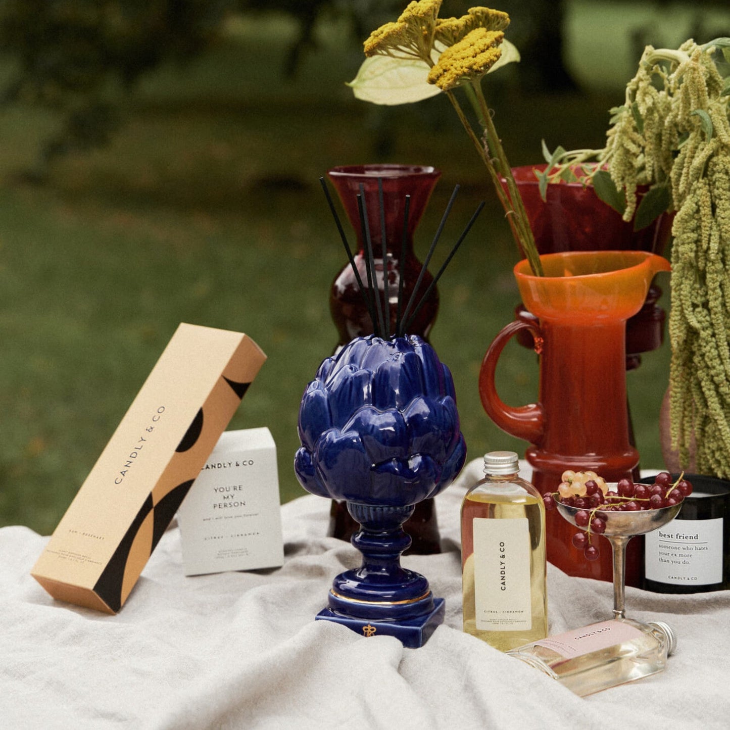 Set – Cobalt Ceramic Diffuser + Fragrance Refill